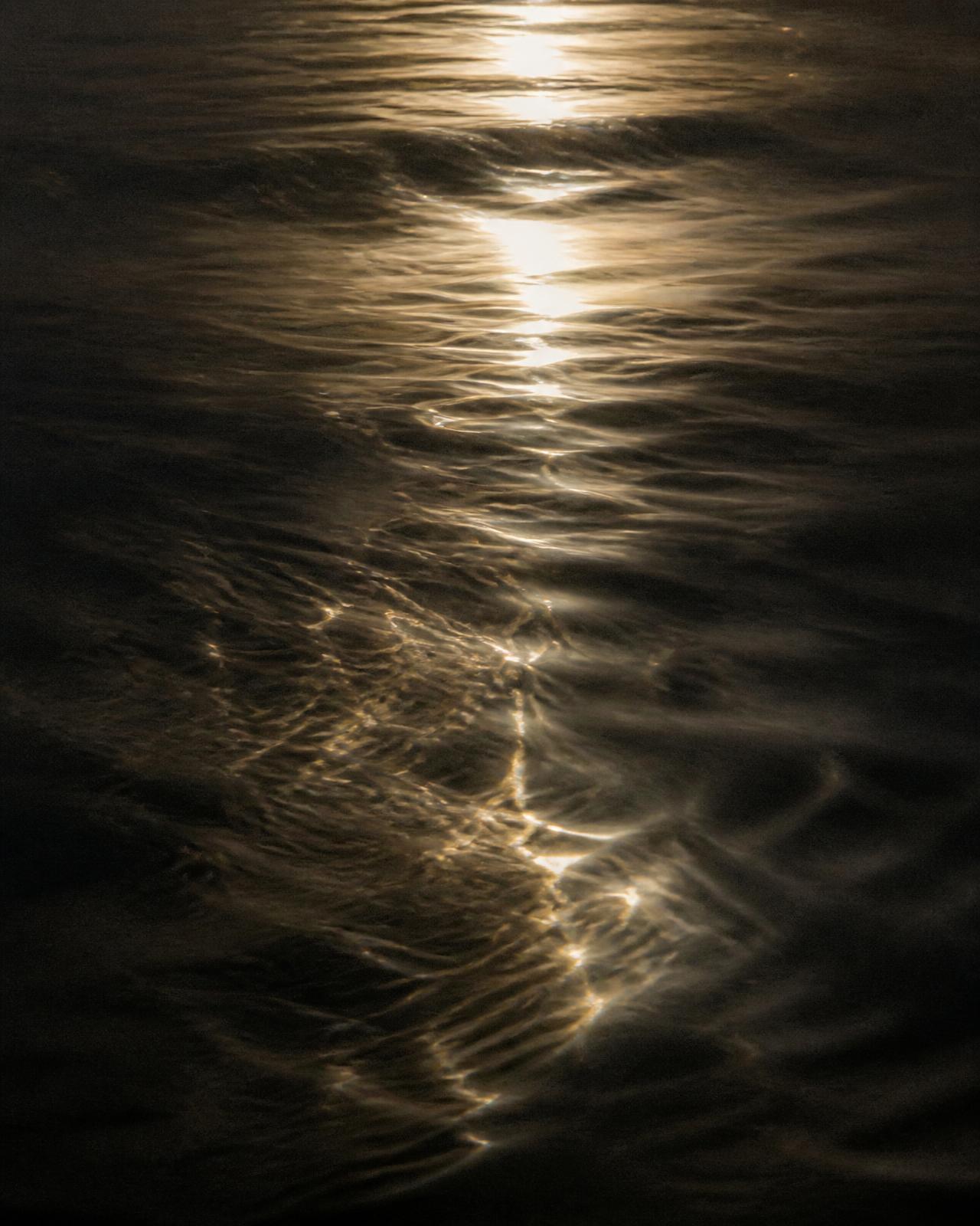 Moonlight moving across dark water